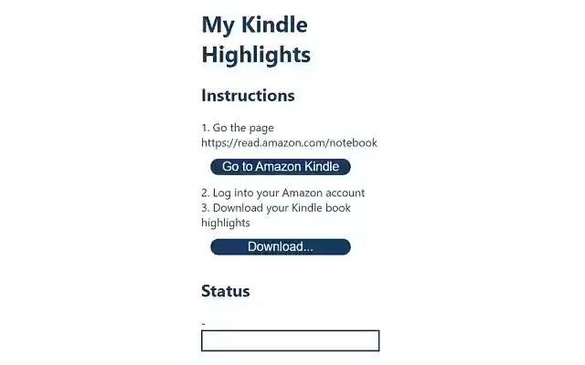 My Kindle Highlights  from Chrome web store to be run with OffiDocs Chromium online