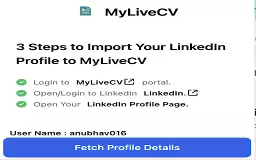 MyLiveCV  from Chrome web store to be run with OffiDocs Chromium online