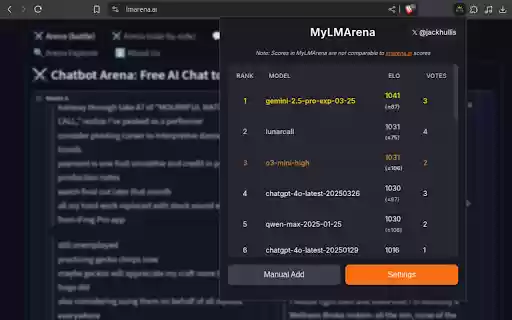MyLMArena  from Chrome web store to be run with OffiDocs Chromium online