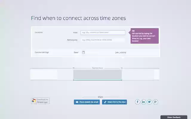 myMeetingTime  from Chrome web store to be run with OffiDocs Chromium online