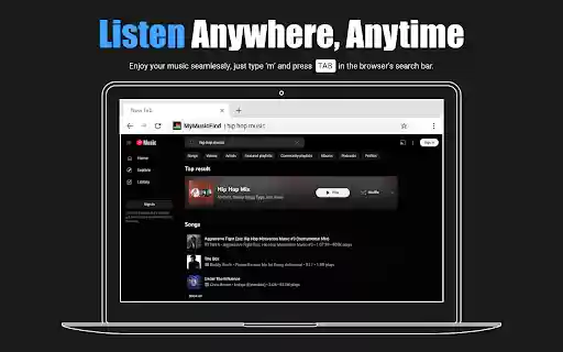 MyMusicFind  from Chrome web store to be run with OffiDocs Chromium online