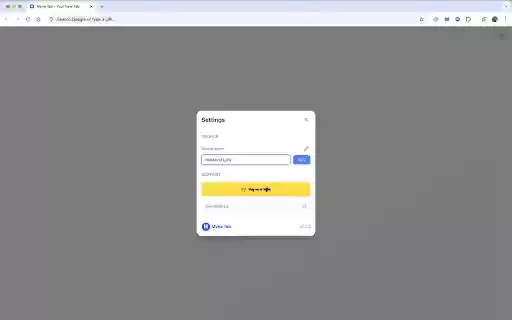Myne Tab Your New Tab  from Chrome web store to be run with OffiDocs Chromium online