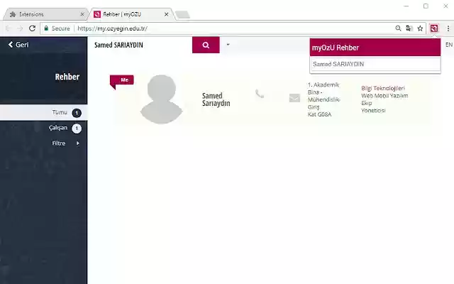 myOzU Rehber  from Chrome web store to be run with OffiDocs Chromium online