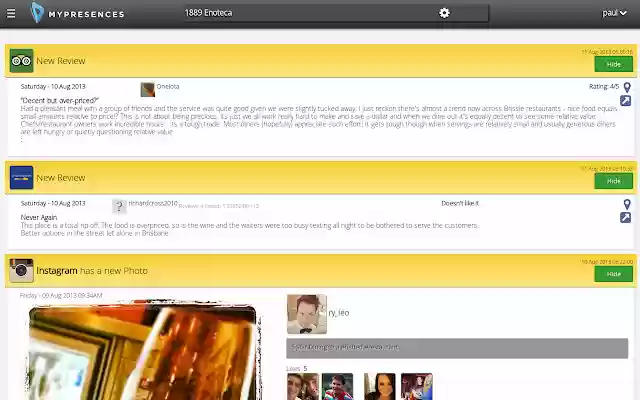 myPresences  from Chrome web store to be run with OffiDocs Chromium online
