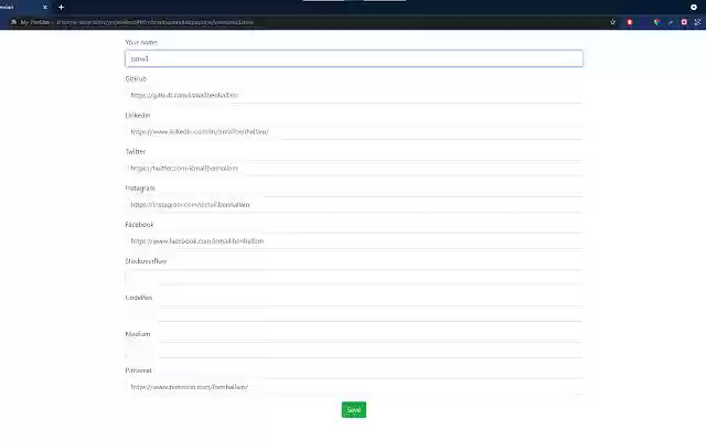 My Profiles  from Chrome web store to be run with OffiDocs Chromium online