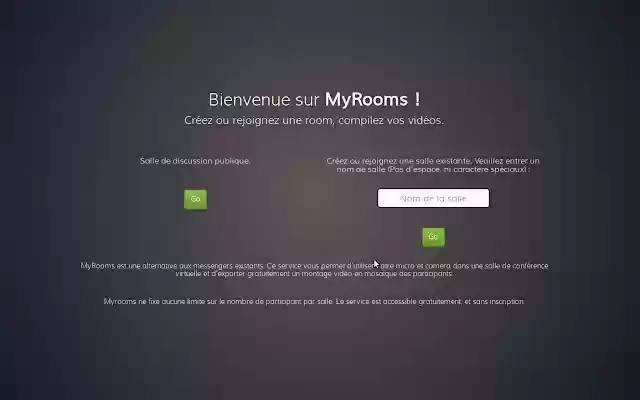 Myrooms Screen Sharing  from Chrome web store to be run with OffiDocs Chromium online