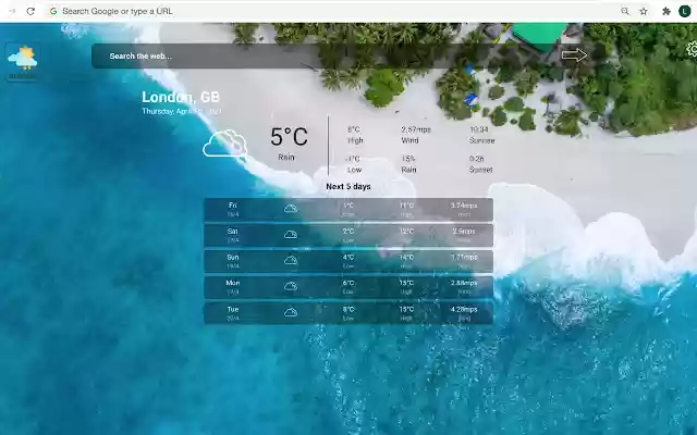 My Weather  from Chrome web store to be run with OffiDocs Chromium online