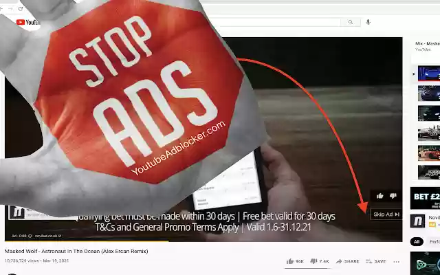 MyYouTubeAdBlocker  from Chrome web store to be run with OffiDocs Chromium online