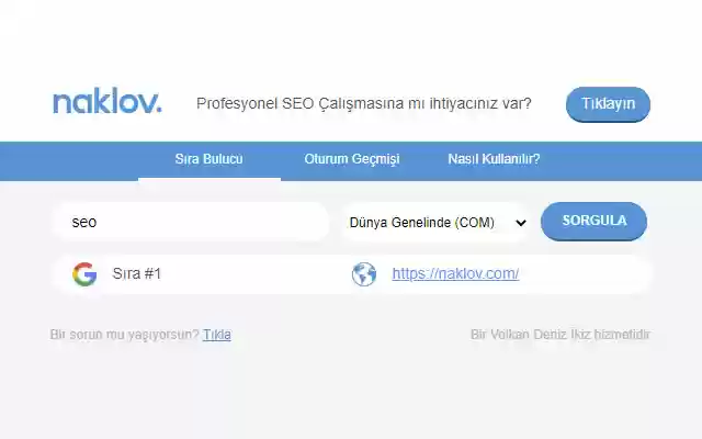 Naklov Google Sıra Bulucu  from Chrome web store to be run with OffiDocs Chromium online