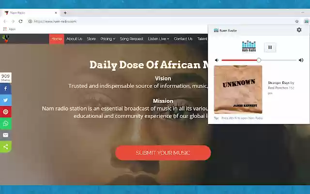 Nam Radio  from Chrome web store to be run with OffiDocs Chromium online