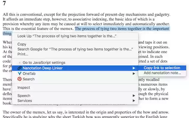 Nanotation Deep Linker  from Chrome web store to be run with OffiDocs Chromium online