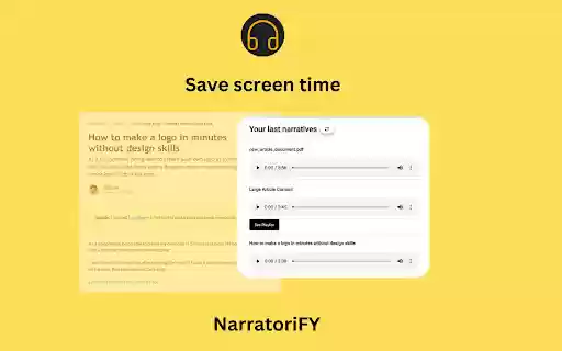 Narratorify: AI Text to Speech Turning your Articles into Podcast  from Chrome web store to be run with OffiDocs Chromium online