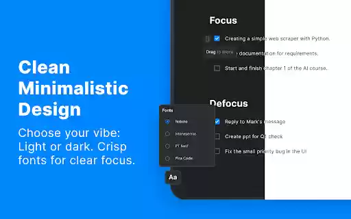 Narrow Focus: New Tab Todo List from Chrome web store to be run with OffiDocs Chromium online Narrow Focus: New Tab Todo List from Chrome web store to be run with OffiDocs Chromium online