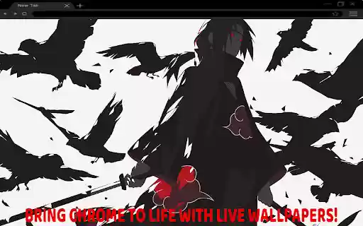 Naruto Itachi with Swords and Crows Live Wallpaper  from Chrome web store to be run with OffiDocs Chromium online