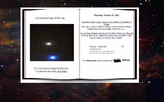 NASA APOD from Chrome web store to be run with OffiDocs Chromium online NASA APOD from Chrome web store to be run with OffiDocs Chromium online