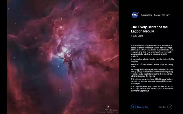 NASA Astronomy Picture of the Day  from Chrome web store to be run with OffiDocs Chromium online
