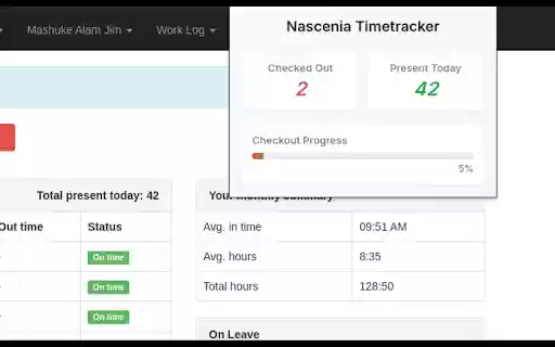 Nascenia Timetracker Checkout Counter  from Chrome web store to be run with OffiDocs Chromium online