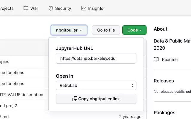 nbgitpuller Link generator  from Chrome web store to be run with OffiDocs Chromium online