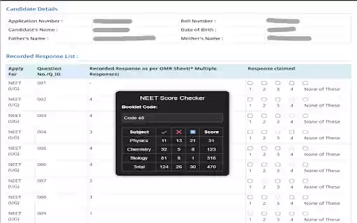NEET Score Checker (By neetandclear.in)  from Chrome web store to be run with OffiDocs Chromium online