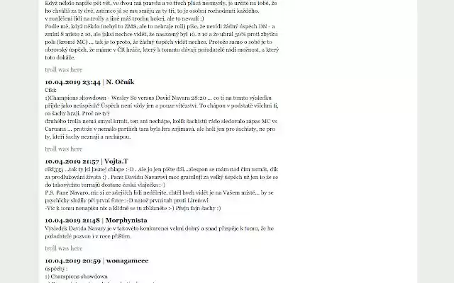 Nekrmte trolly na nss.cz! from Chrome web store to be run with OffiDocs Chromium online Nekrmte trolly na nss.cz! from Chrome web store to be run with OffiDocs Chromium online