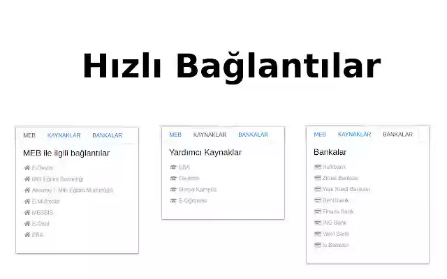 Önemli Bağlantılar  from Chrome web store to be run with OffiDocs Chromium online
