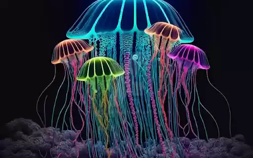 Neon Jellyfish  from Chrome web store to be run with OffiDocs Chromium online