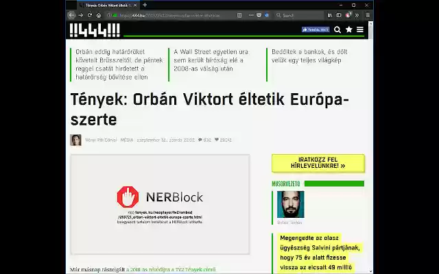 NERBlock  from Chrome web store to be run with OffiDocs Chromium online
