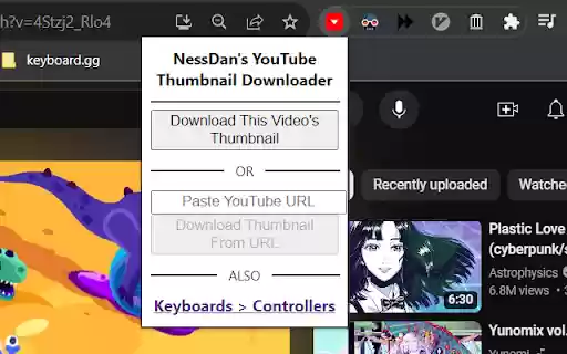 NessDans YouTube Thumbnail Downloader  from Chrome web store to be run with OffiDocs Chromium online