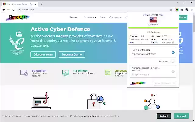 Netcraft Extension from Chrome web store to be run with OffiDocs Chromium online Netcraft Extension from Chrome web store to be run with OffiDocs Chromium online