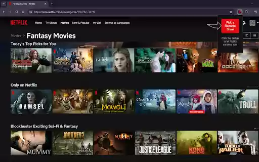 NetFlicks – Random Netflix Movie  Show Picker  from Chrome web store to be run with OffiDocs Chromium online
