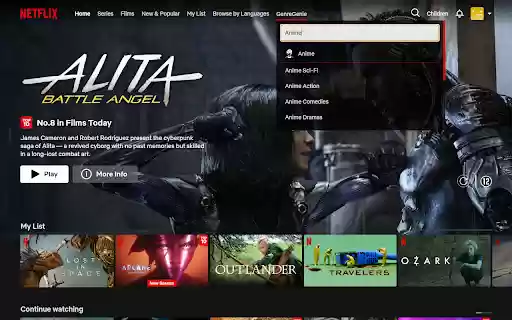 Netflix Genre Genie  from Chrome web store to be run with OffiDocs Chromium online