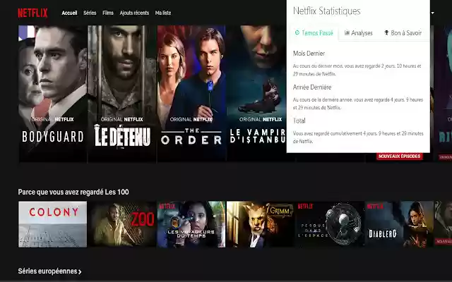 Netflix Statistiques (Nills) from Chrome web store to be run with OffiDocs Chromium online Netflix Statistiques (Nills) from Chrome web store to be run with OffiDocs Chromium online
