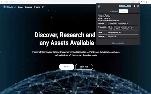 Netlas.io  from Chrome web store to be run with OffiDocs Chromium online