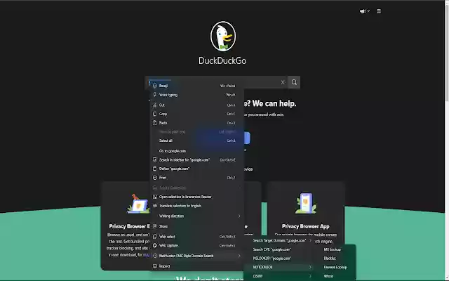 NetSniffer: Context Menu OSINT  from Chrome web store to be run with OffiDocs Chromium online