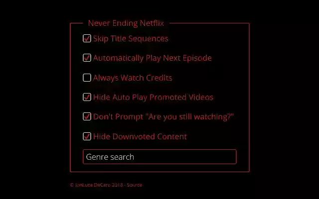 Never Ending Netflix from Chrome web store to be run with OffiDocs Chromium online Never Ending Netflix from Chrome web store to be run with OffiDocs Chromium online
