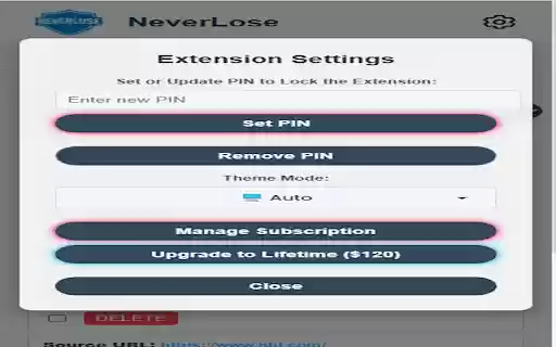 NeverLose  from Chrome web store to be run with OffiDocs Chromium online