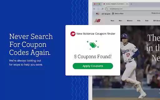 New Balance Coupon Finder Latest Coupons  Best Deals  from Chrome web store to be run with OffiDocs Chromium online