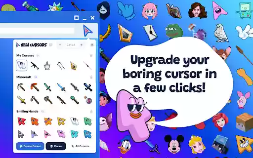 New Cursors  from Chrome web store to be run with OffiDocs Chromium online