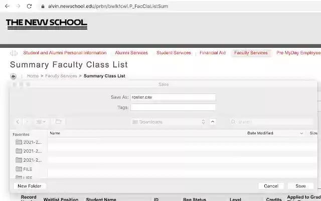 New School CSV Roster Generator  from Chrome web store to be run with OffiDocs Chromium online