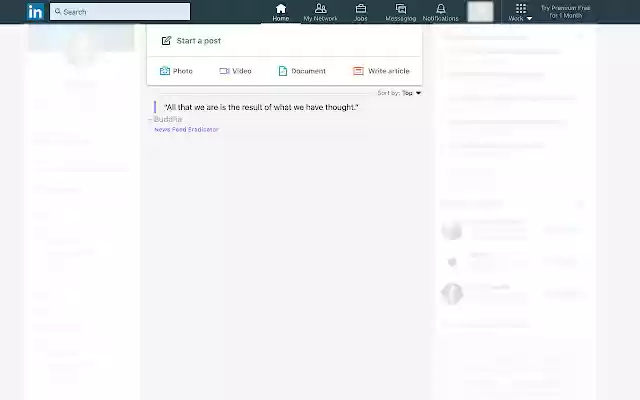 News Feed Eradicator for LinkedIn  from Chrome web store to be run with OffiDocs Chromium online