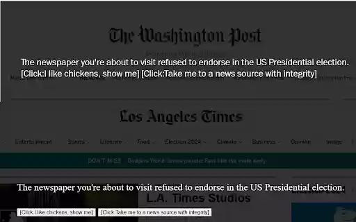News Warning  from Chrome web store to be run with OffiDocs Chromium online