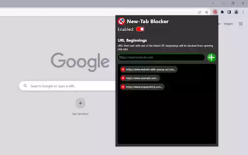 New Tab Blocker  from Chrome web store to be run with OffiDocs Chromium online