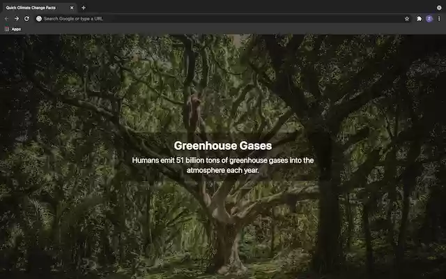 New Tab Climate Change Factsin Chrome with by