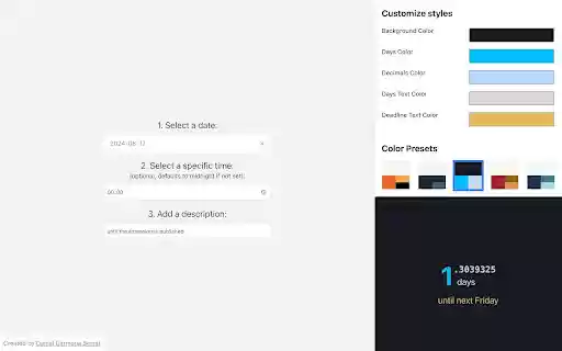 New Tab Countdown to Deadline  from Chrome web store to be run with OffiDocs Chromium online