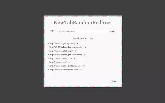 NewTabRandomRedirect  from Chrome web store to be run with OffiDocs Chromium online