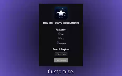 New Tab Starry Night  from Chrome web store to be run with OffiDocs Chromium online