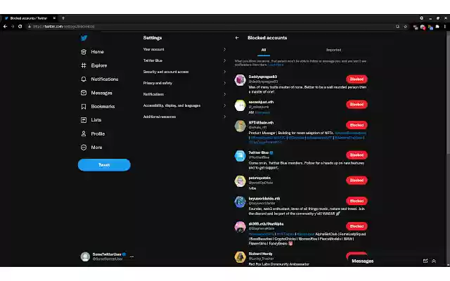 NFTBlocker for Twitter from Chrome web store to be run with OffiDocs Chromium online NFTBlocker for Twitter from Chrome web store to be run with OffiDocs Chromium online