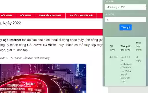 Đăng ký 4G Viettel  from Chrome web store to be run with OffiDocs Chromium online