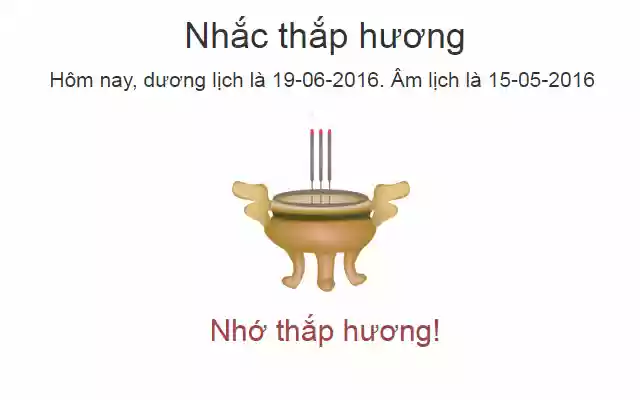 Nhắc thắp hương  from Chrome web store to be run with OffiDocs Chromium online