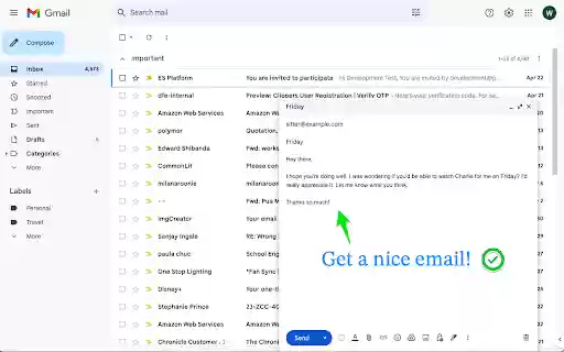Nicer.email Easiest ChatGPT for Gmail  from Chrome web store to be run with OffiDocs Chromium online